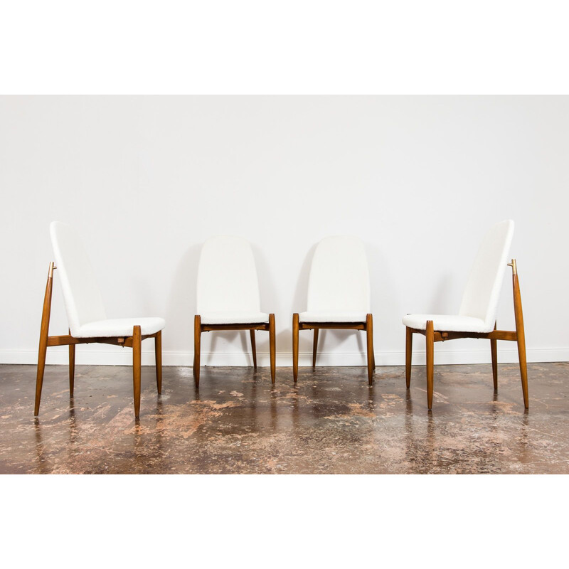 Set of 4 vintage chairs by Miroslav Navratil, Czechoslovakia 1950s