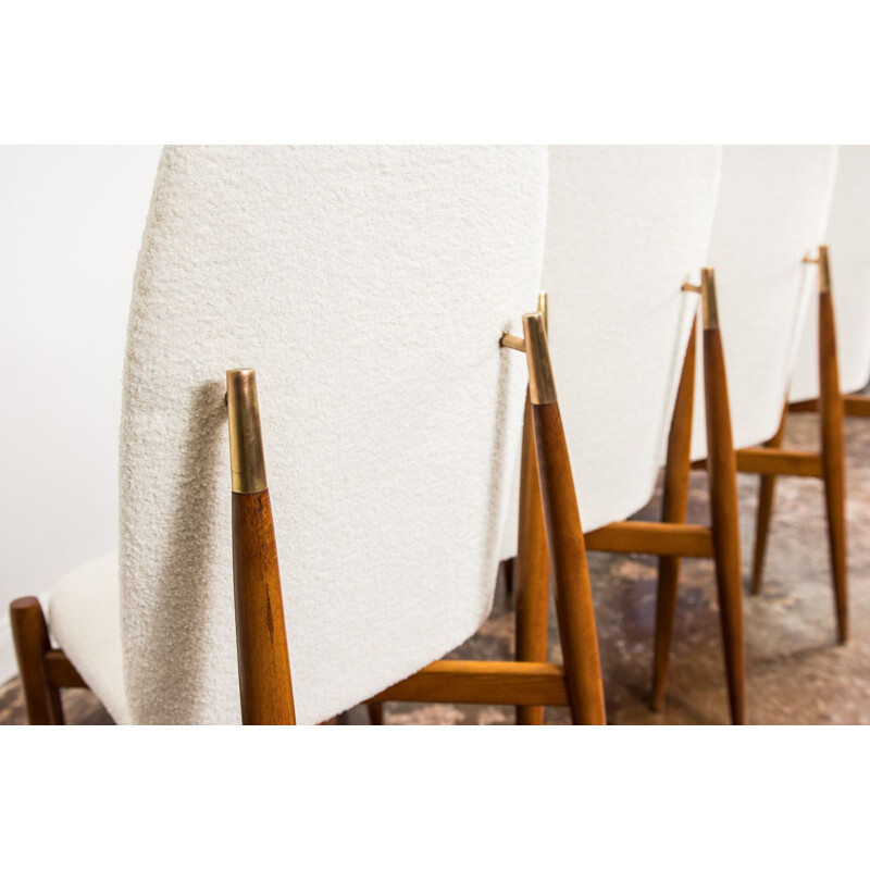 Ensemble de 4 chaises vintage par Miroslav Navratil, Tchécoslovaquie 1950