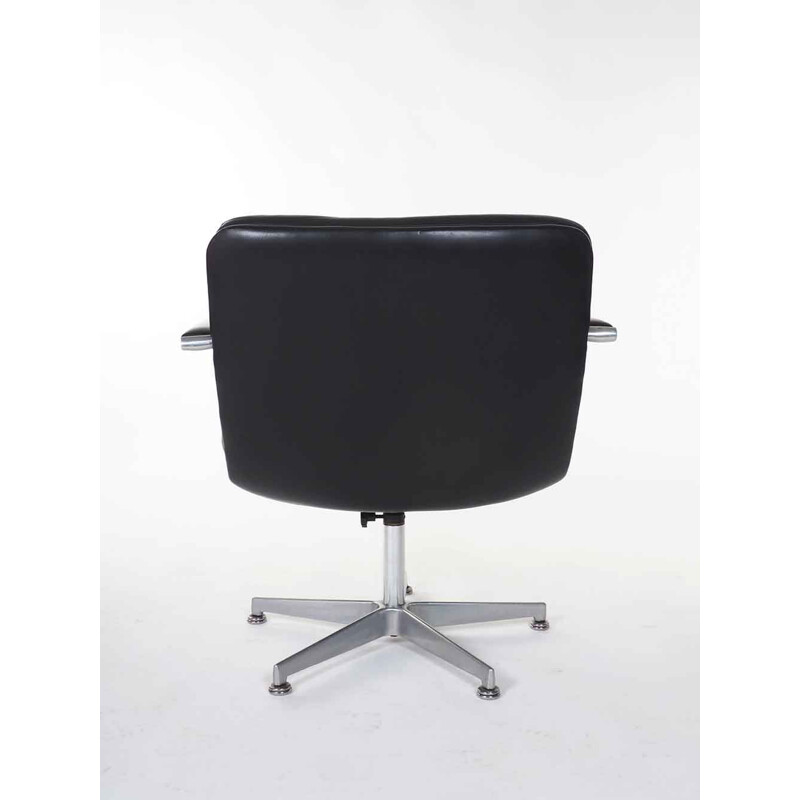 Fauteuil vintage en cuir noir de Geoffrey Harcourt pour Artifort