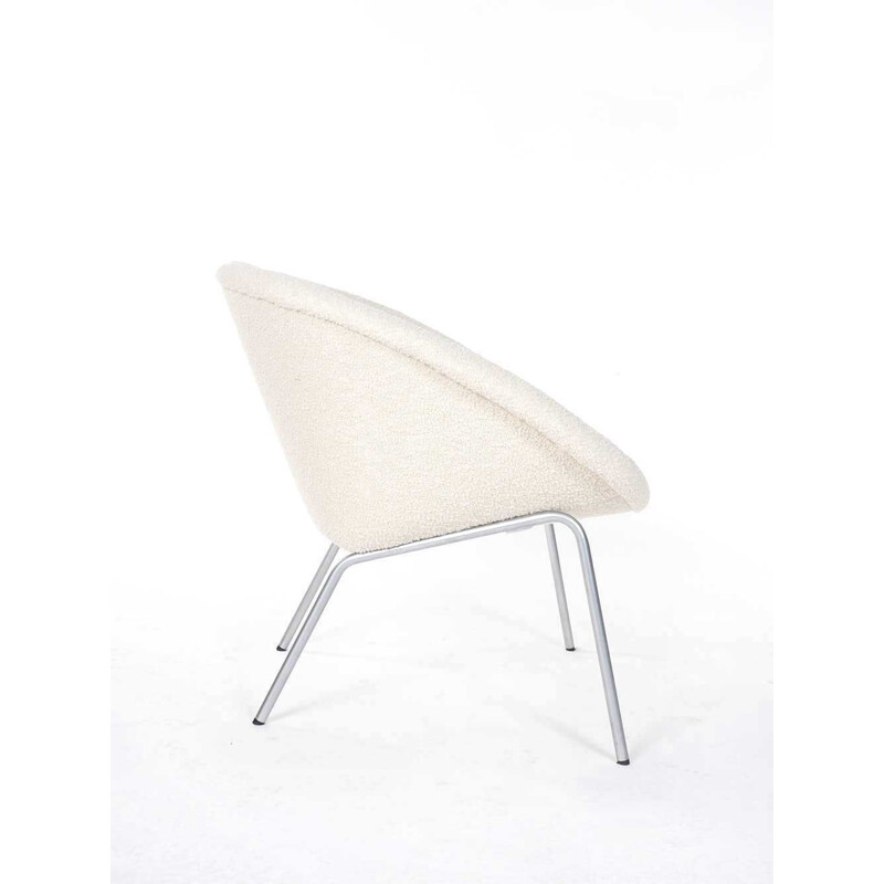 Vintage fauteuil 369 in witte krul voor Walter Knoll, 1956
