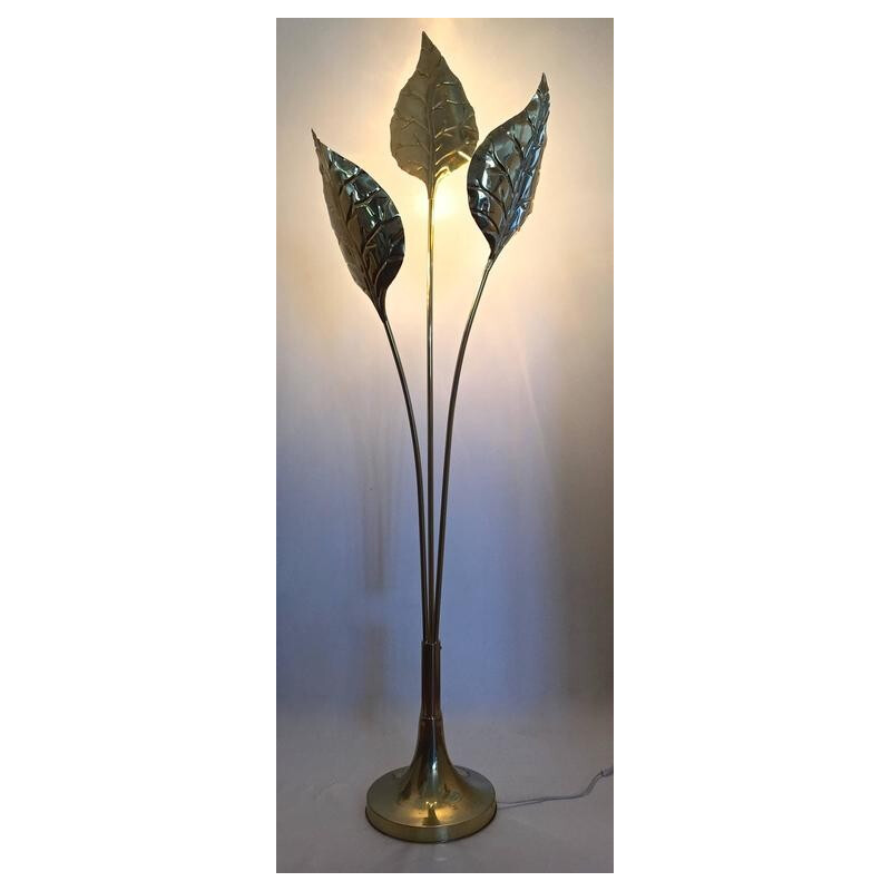 Brass leaves floor lamp, Carlo GIORGI - 1970s