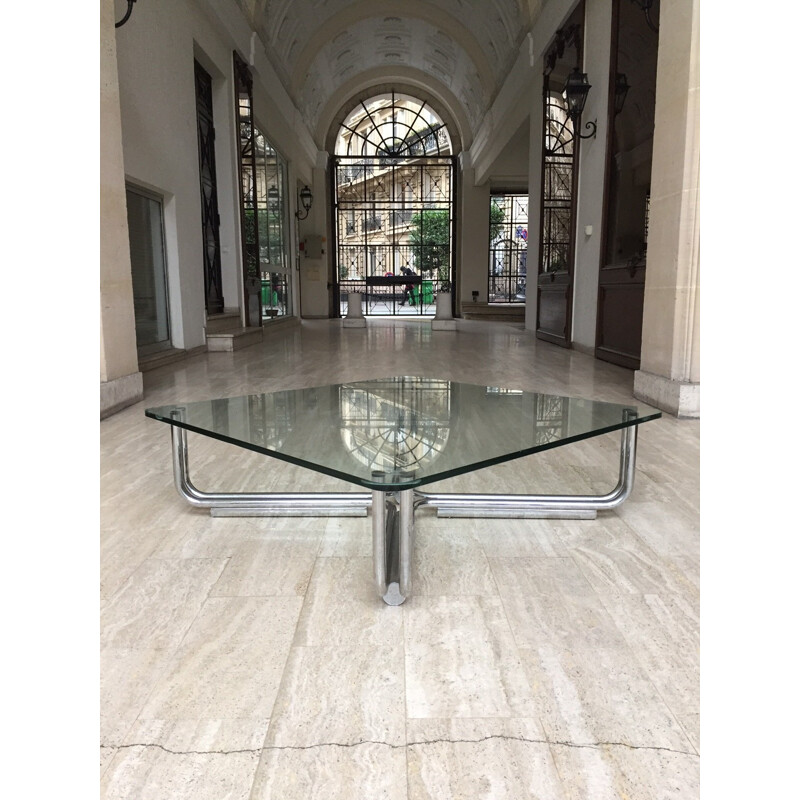 Cassina coffee table in glass, Gianfranco FRATTINI - 1970