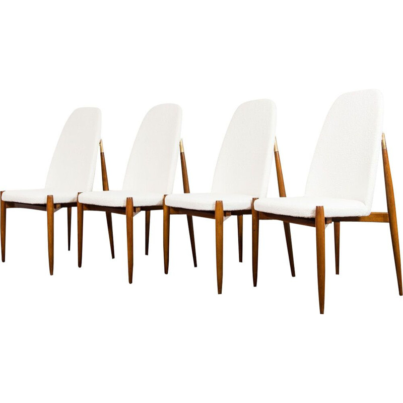 Ensemble de 4 chaises vintage par Miroslav Navratil, Tchécoslovaquie 1950