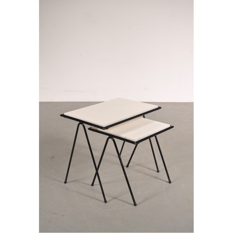 Pair of perforated metal nesting tables, Floris FIEDELDIJ - 1950s