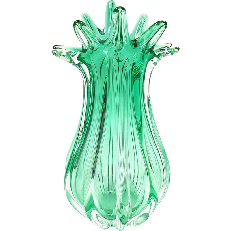 Vintage Vase aus gedrehtem Muranoglas von Seguso, Italien 1960