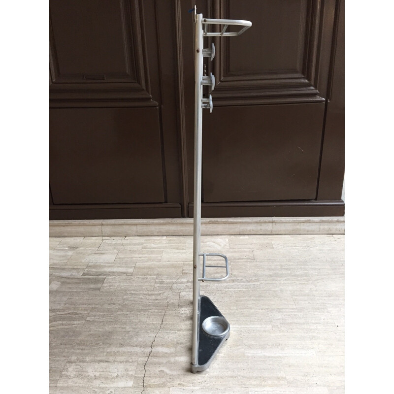 Wall coat rack in aluminum - 1950s