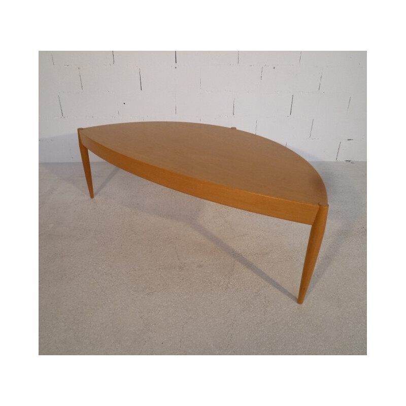 Oval coffee table in oak, Johannes ANDERSEN - 1960s