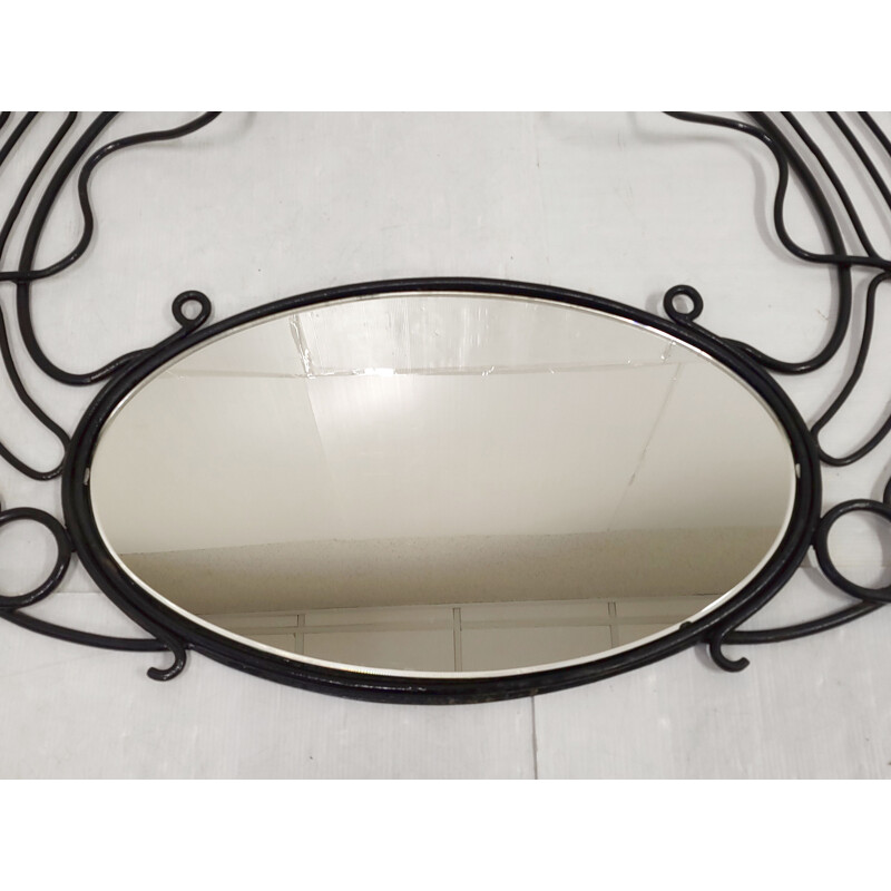 Vintage art deco mirror with coat rack