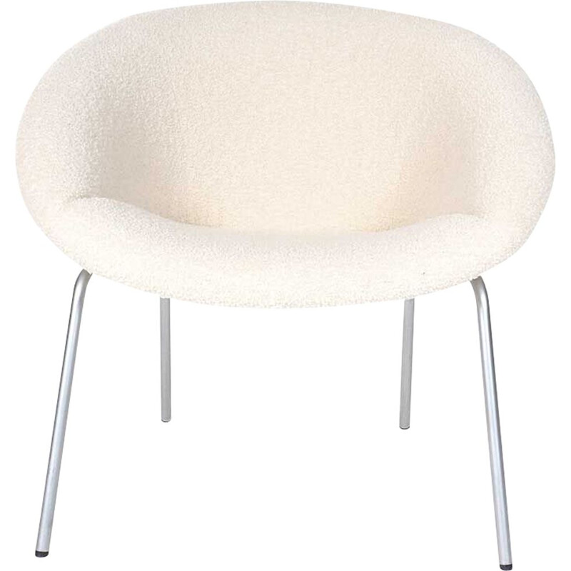 Fauteuil vintage 369 en bouclé blanc pour Walter Knoll, 1956