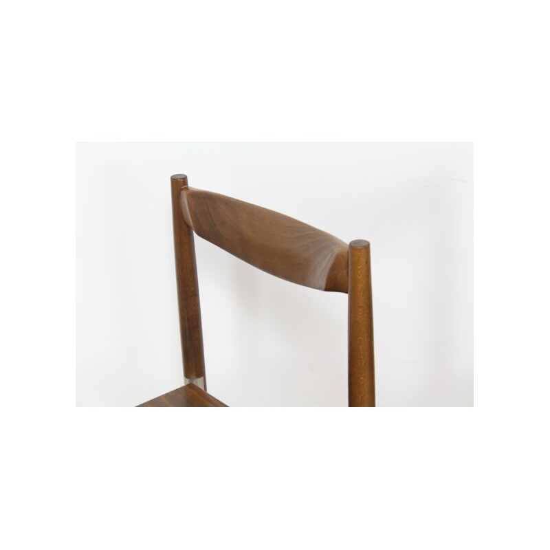 Paire de chaises vintage en bois et jonction en aluminium par Miroslav Navratil, Tchécoslovaquie