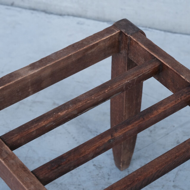 Vintage wooden luggage rack, France 1950