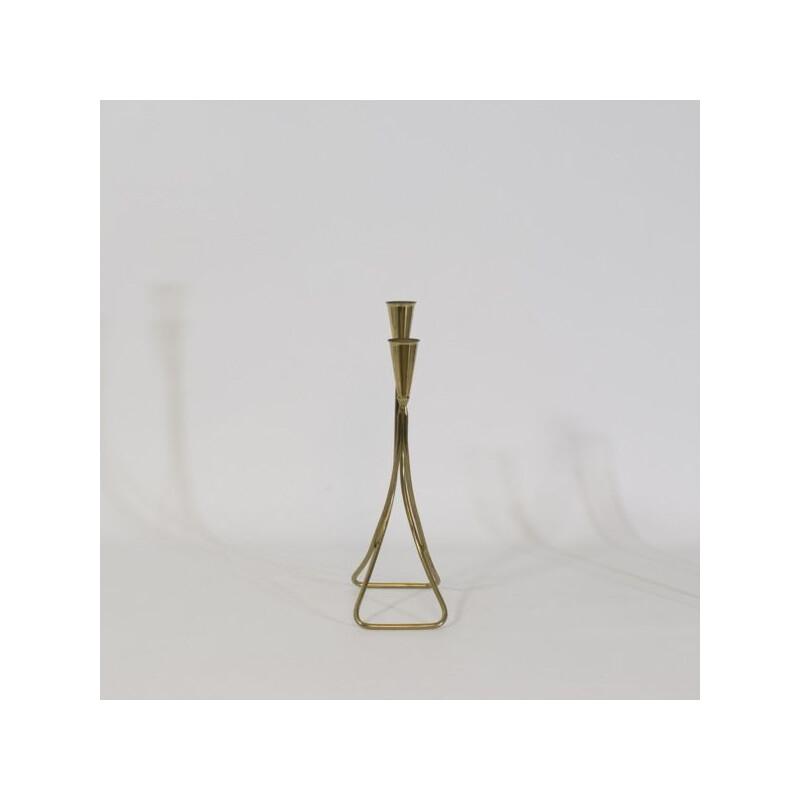 Vintage double brass candlestick, 1960