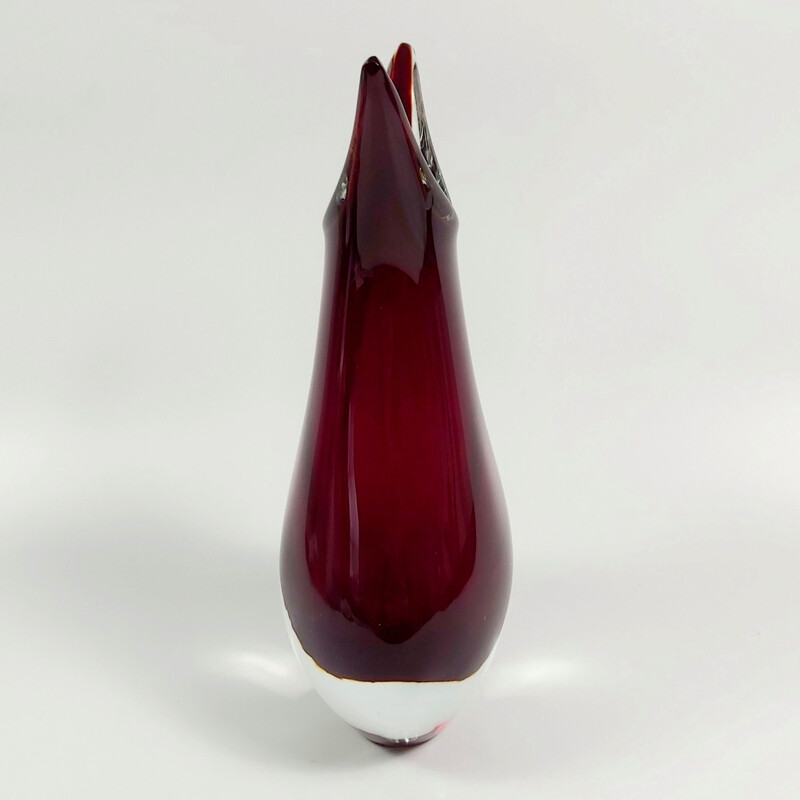 Vintage submerged vase in Murano glass by Flavio Poli for Vetreria Formia, Italy 1960-1970s