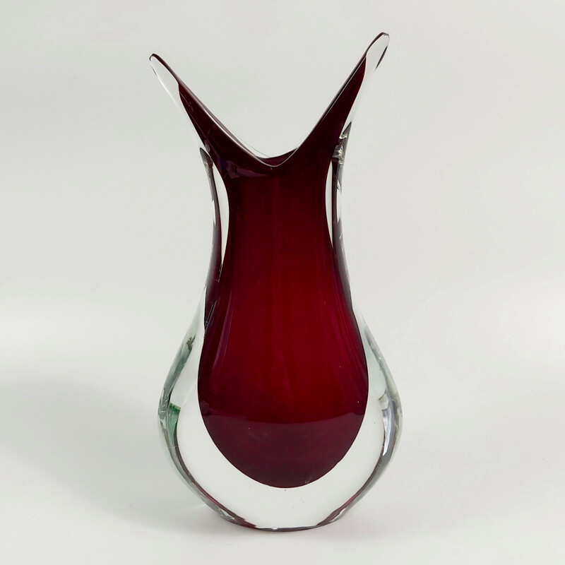 Vintage Sommerso Vase aus Muranoglas von Flavio Poli für Vetreria Formia, Italien 1960-1970