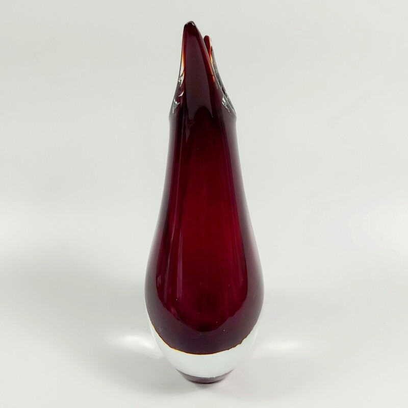 Vintage Sommerso Vase aus Muranoglas von Flavio Poli für Vetreria Formia, Italien 1960-1970