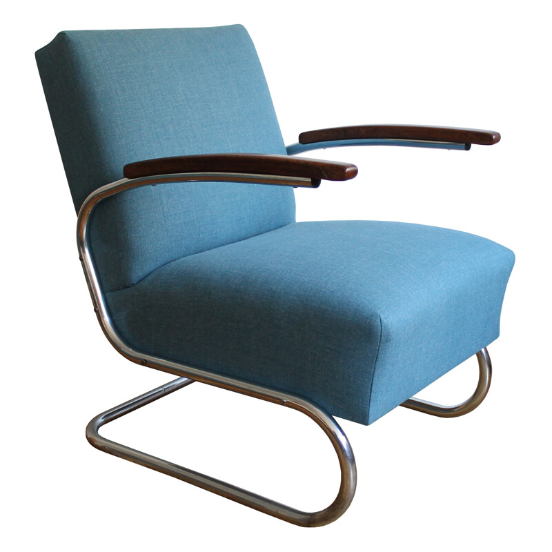 Vintage modernist armchair by Walter Schneider and Paul Hahn, Czechoslovakia 1930s