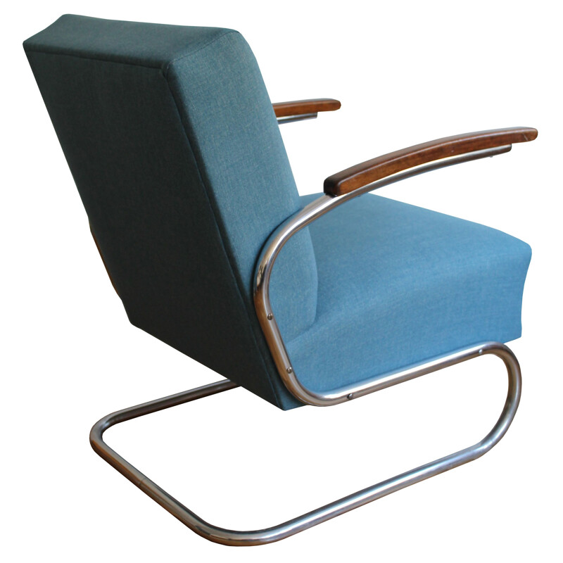 Sillón modernista vintage de Walter Schneider y Paul Hahn, Checoslovaquia 1930