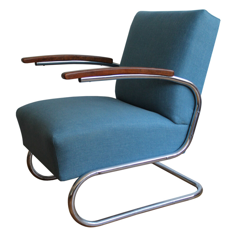 Vintage modernist armchair by Walter Schneider and Paul Hahn, Czechoslovakia 1930s