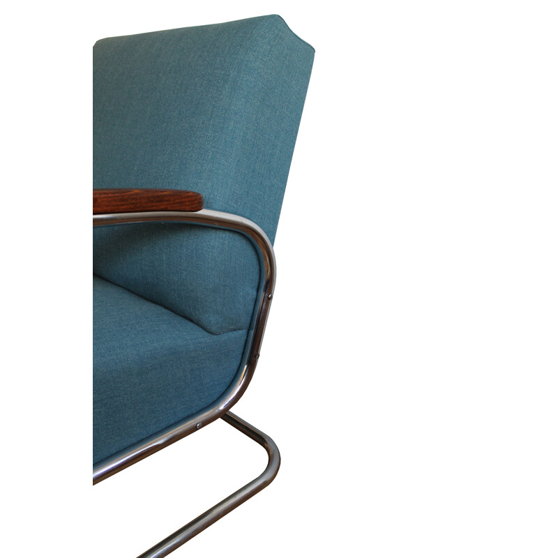 Vintage modernist armchair by Walter Schneider and Paul Hahn, Czechoslovakia 1930s