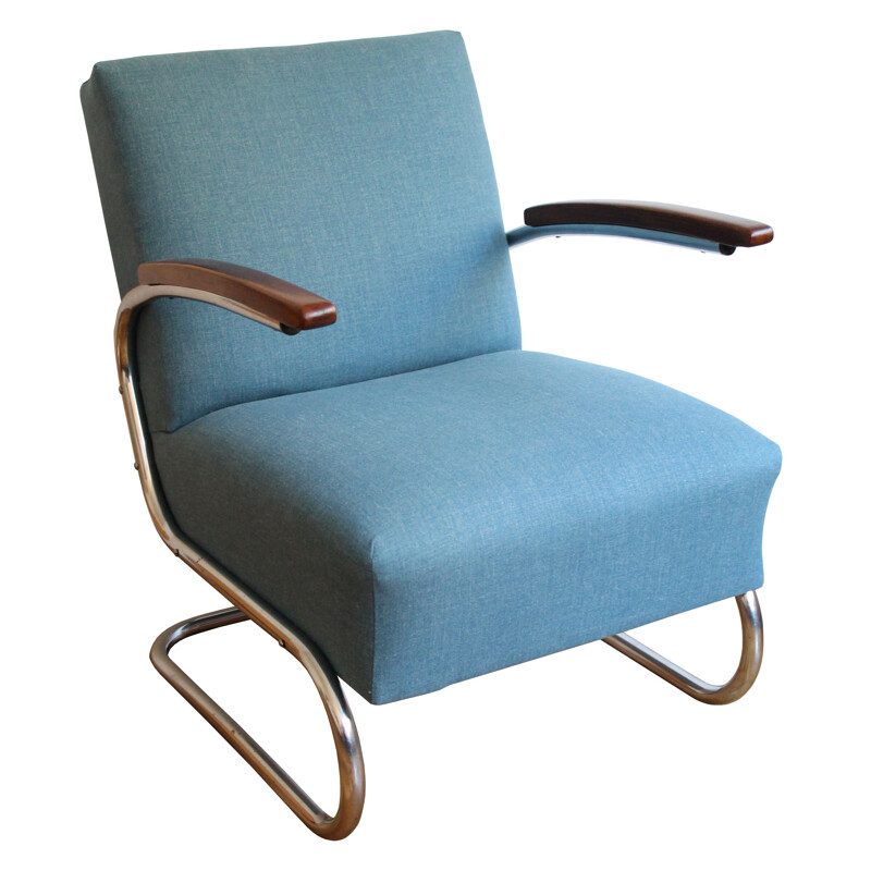 Vintage modernist armchair by Walter Schneider and Paul Hahn, Czechoslovakia 1930s