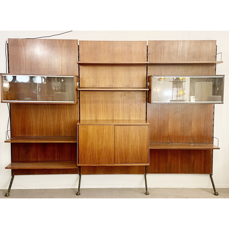 Vintage teak wall unit by Ico Parisi, Italy 1960