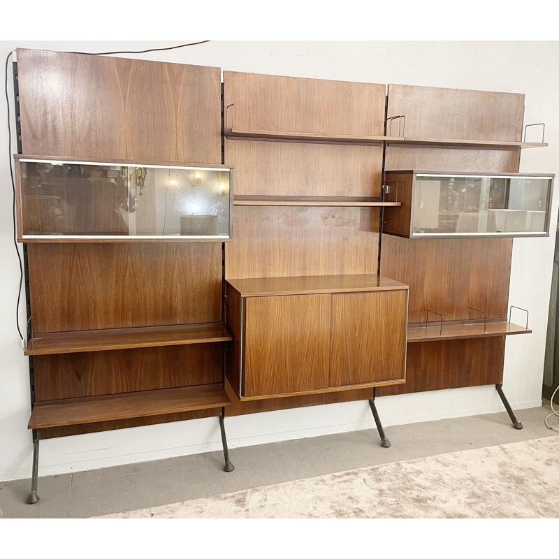 Vintage teak wall unit by Ico Parisi, Italy 1960