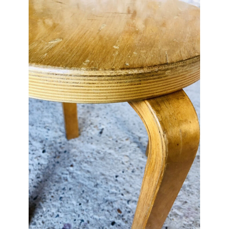 Vintage bentwood stool by Alvar Aalto, 1970-1980