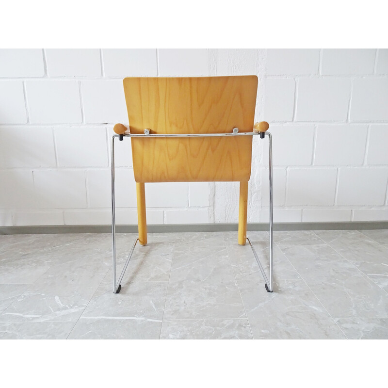 Set of 6 vintage S320 stacking chairs by Ulrich Böhme and Wulf Schneider for Thonet, 1984