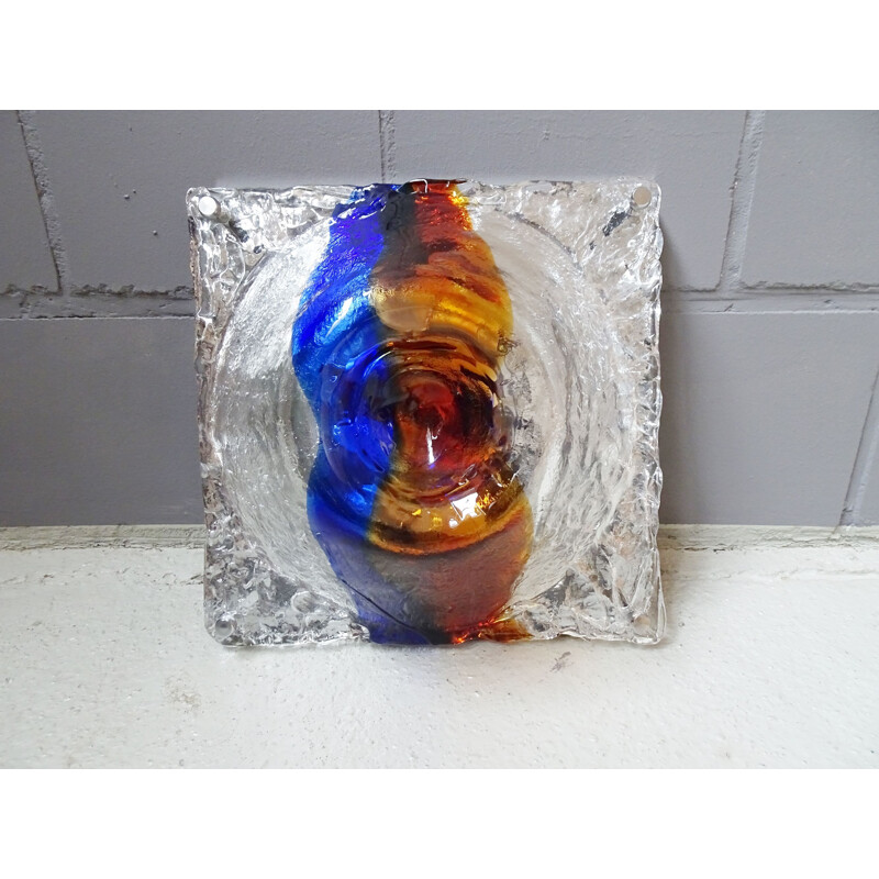 Vintage Murano glass wall lamp by Zuccheri for Venini, 1960s