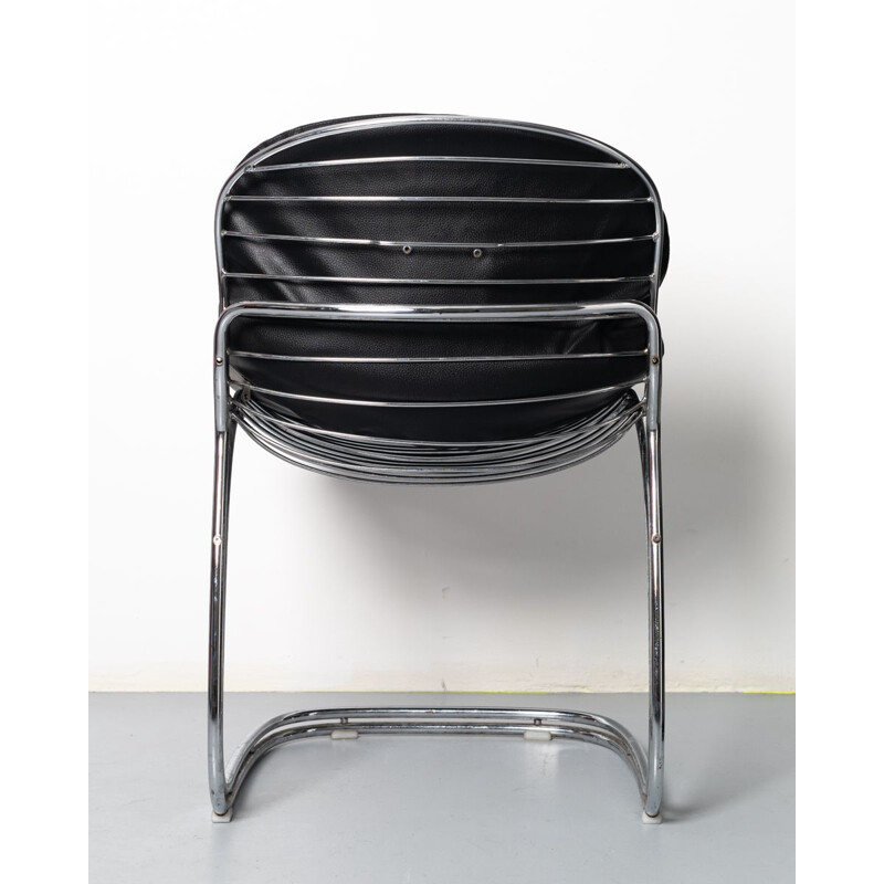 Sabrina vintage chair in leather and tubular steel by Rinaldi, 1970