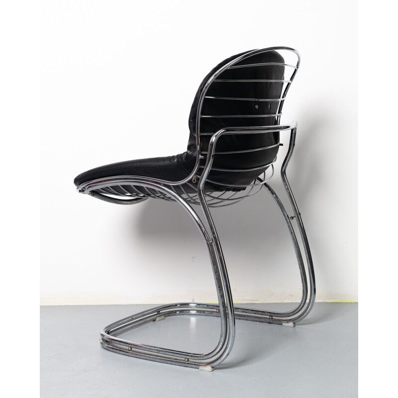 Sabrina vintage chair in leather and tubular steel by Rinaldi, 1970