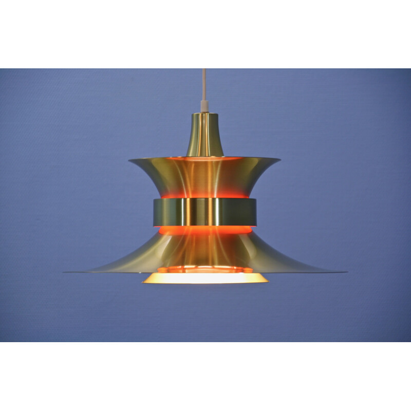 Swedish vintage pendant lamp in brass by Carl Thore for Granhaga, 1970s