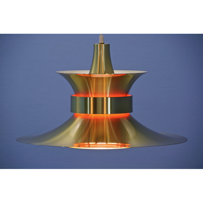 Swedish vintage pendant lamp in brass by Carl Thore for Granhaga, 1970s