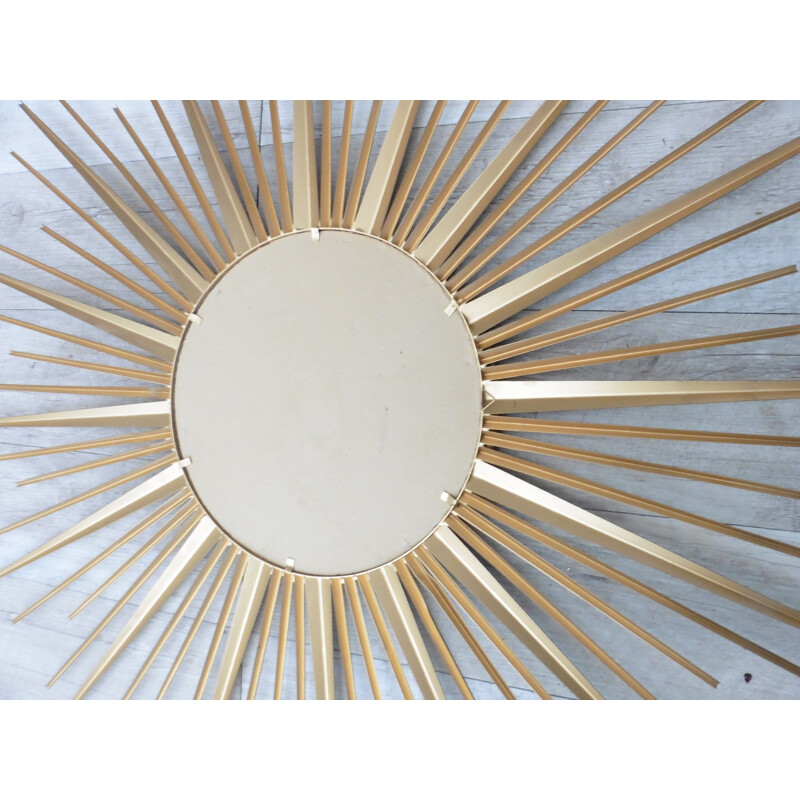 Grand miroir soleil Chaty Vallauris 95 cm - 1960