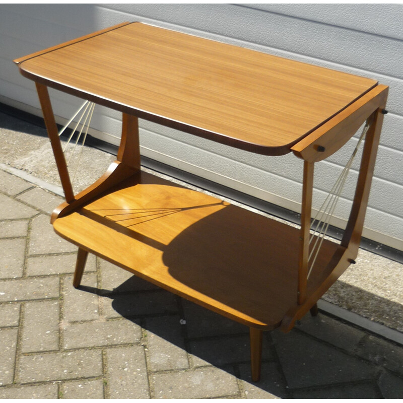 Mid century 2-level wood table - 1960s