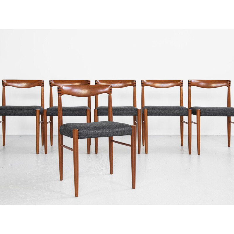 Satz von 6 dänischen Vintage-Stühlen aus Teakholz von Hw Klein für Bramin, 1960