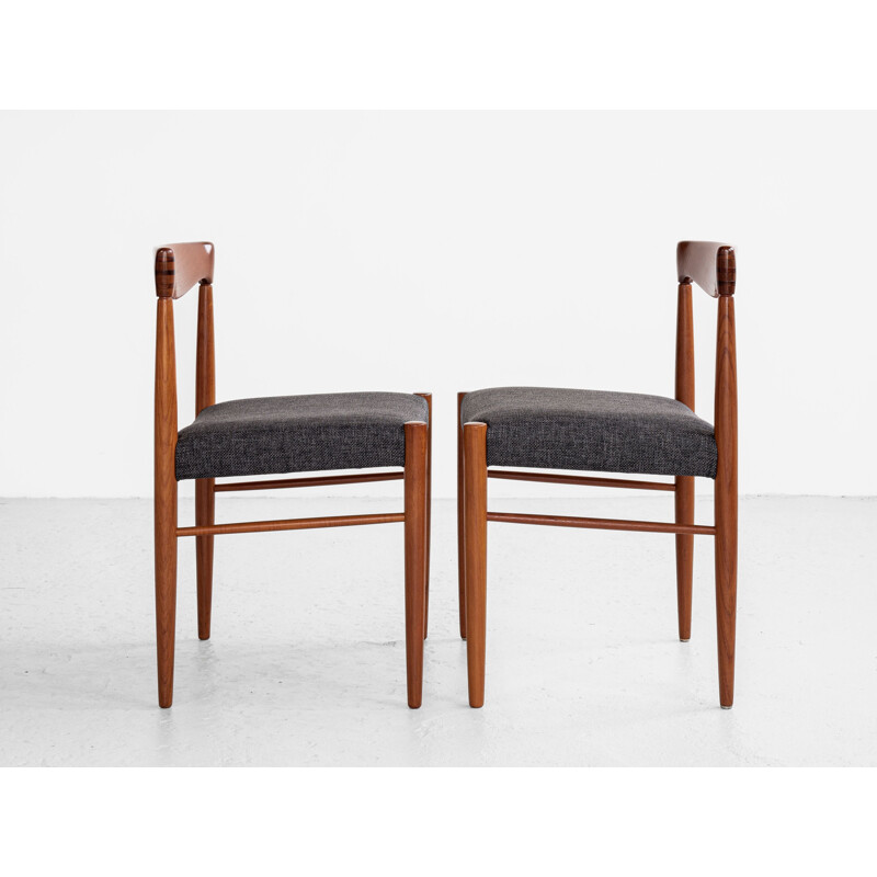 Set of 6 mid century Danish dining chairs in teak by Hw Klein for Bramin, 1960s
