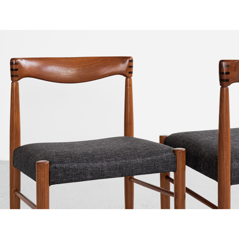 Ensemble de 6 chaises danoises vintage en teck par Hw Klein pour Bramin, 1960