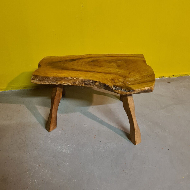 Vintage Landhocker aus Holz, 1970