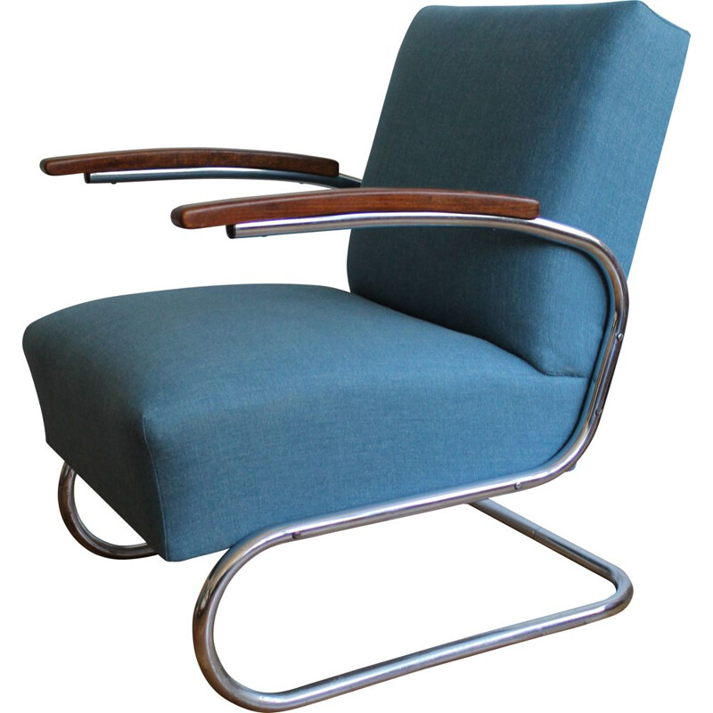 Vintage modernist armchair by Walter Schneider and Paul Hahn, Czechoslovakia 1930s