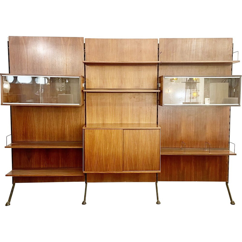 Vintage teak wall unit by Ico Parisi, Italy 1960