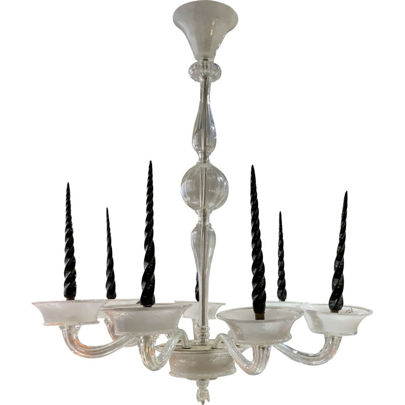 Vintage 7-light chandelier by Maison Veronese, 1970