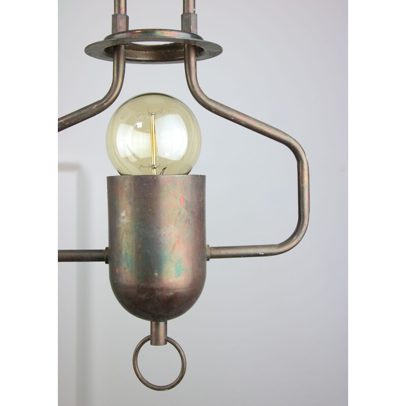 Lámpara de suspensión vintage de metal, 1980