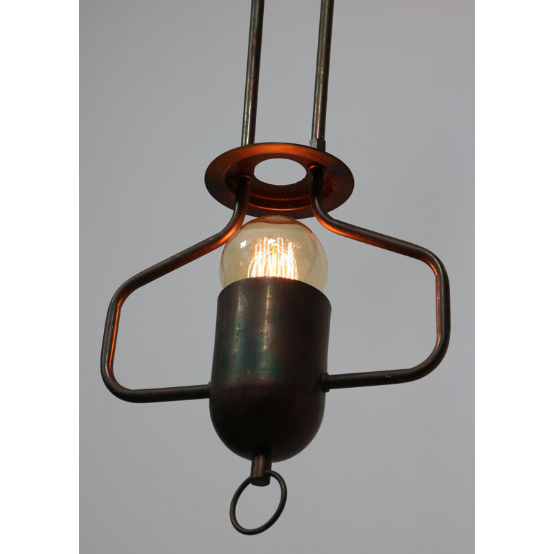 Lámpara de suspensión vintage de metal, 1980