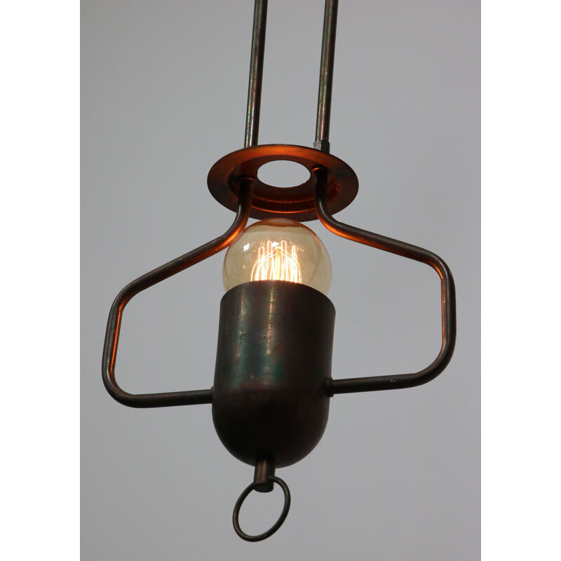 Vintage metal pendant lamp, 1980