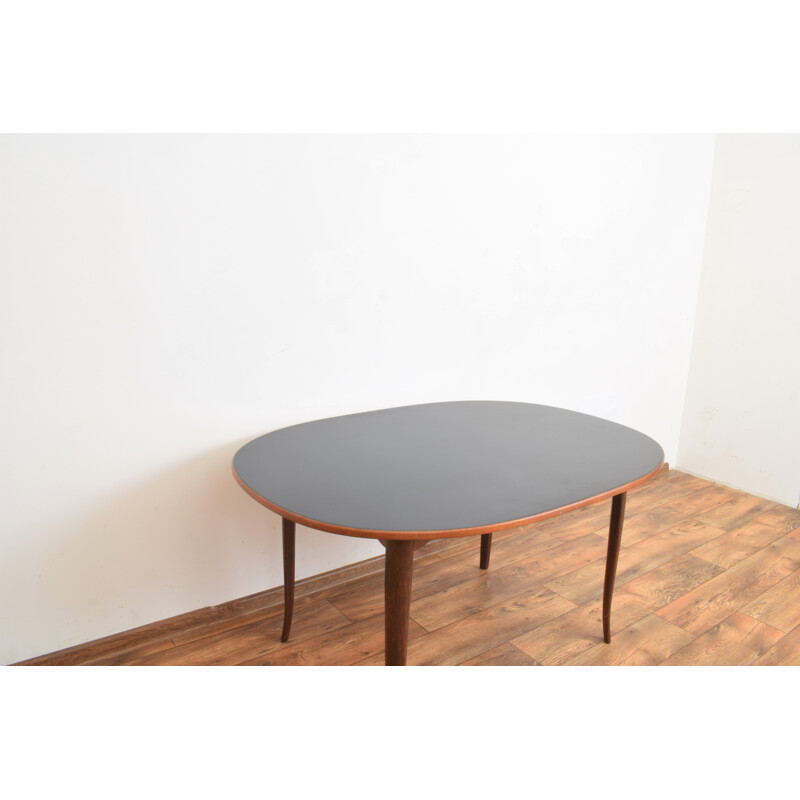 Mid-century Swedish teak coffee table "Ovalen" by Carlm Malmsten for Mobel Komponerad Av, 1950s