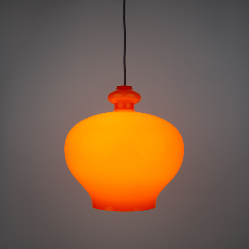 Vintage glass pendant lamp by Hans-Agne Jakobsson for Ab Markaryd, Sweden 1960