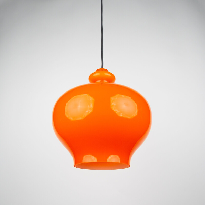 Vintage glass pendant lamp by Hans-Agne Jakobsson for Ab Markaryd, Sweden 1960