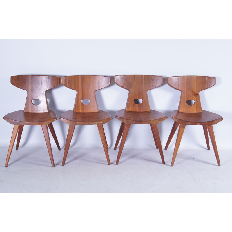 Set van 4 vintage grenen stoelen van Jacob Kielland-Brandt voor I. Christiansen, 1960