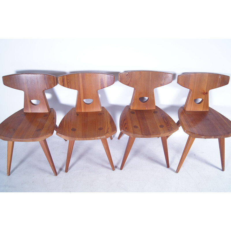 Set di 4 sedie vintage in pino di Jacob Kielland-Brandt per I. Christiansen, 1960